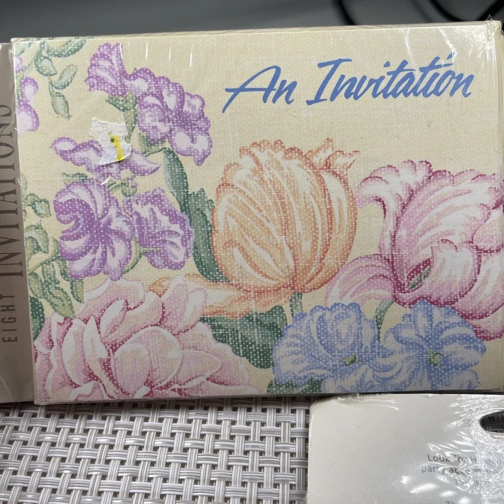 Vintage Hallmark Invitations, 2 PACKS OF 8 NEW Old Stock Floral Design